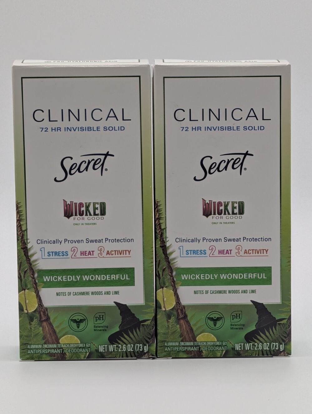 2x Secret Wicked Clinical 72hr Solid Antiperspirant Deodorant Wickedly Wonderful
